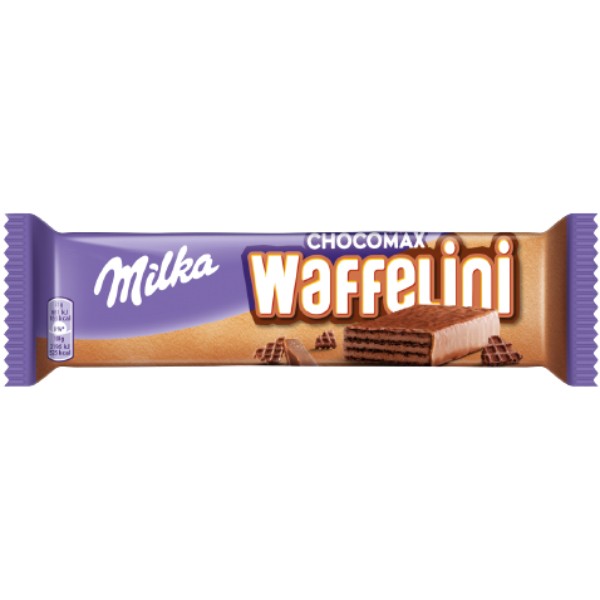 Вафли "Milka" Waffelini Chocomax с шоколадной начинкой глазированные молочным шоколадом 31г