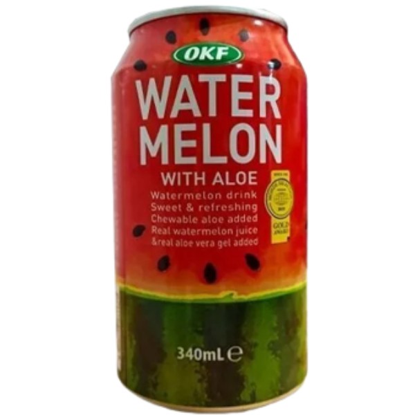 Напиток "OKF" Watermelon газированный арбузный на основе алоэ вера 340мл