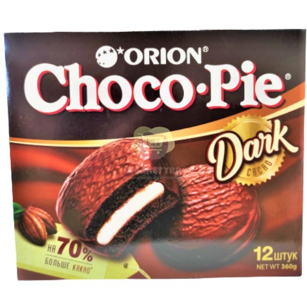 Թխվածքաբլիթ «Orion Choco Pie» մուգ 12հ 360գ