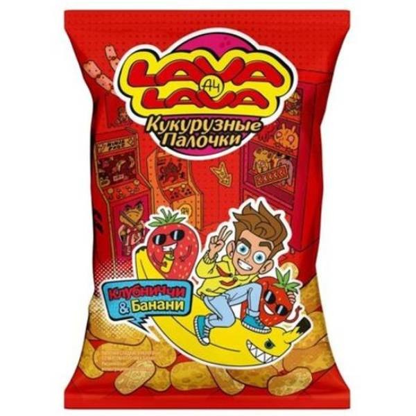 Corn sticks "Lava Lava" with banana and strawberry flavor 50gr