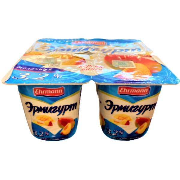 Продукт йогуртный "Ehrmann" молочный персик манго 3.2% 95г