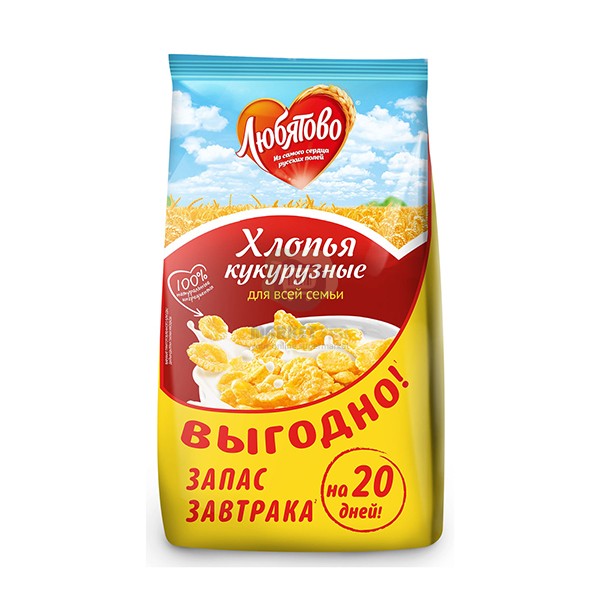 Corn flakes "Lubyatovo" (package) 600 gr