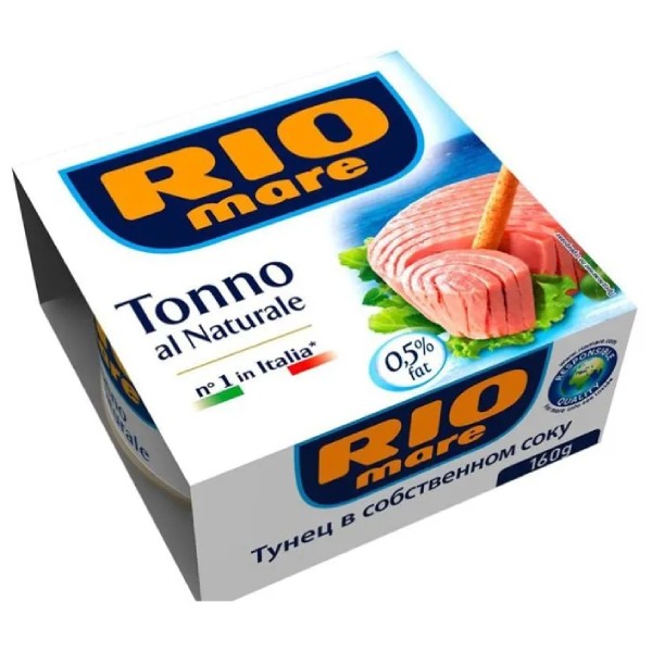 Tuna in its own juice "Rio Mare" 160g