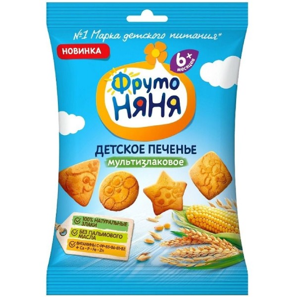 Печенье "ФрутоНаня" мультизлаковое 50г