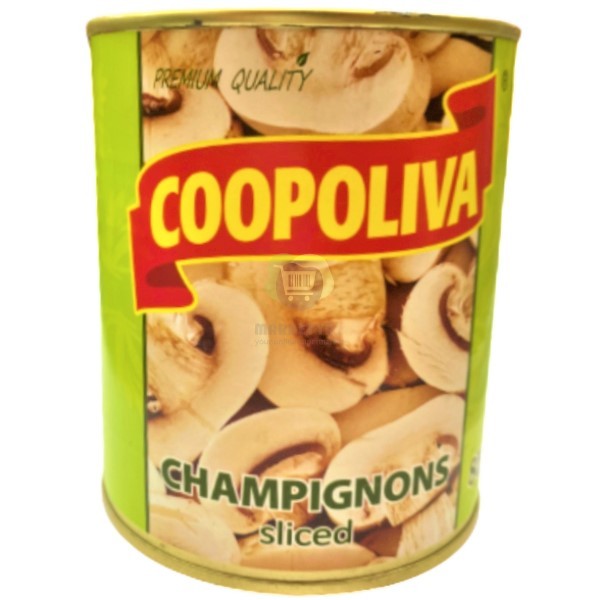 Шампиньоны "Coopoliva" резаные 800г