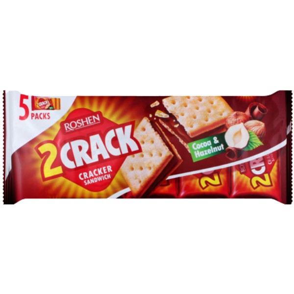 Cracker "Roshen" 2 Crack with cocoa and hazelnut filling 235g
