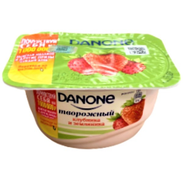 Творожный продукт "Danone" клубника земляника 3.6% 130г