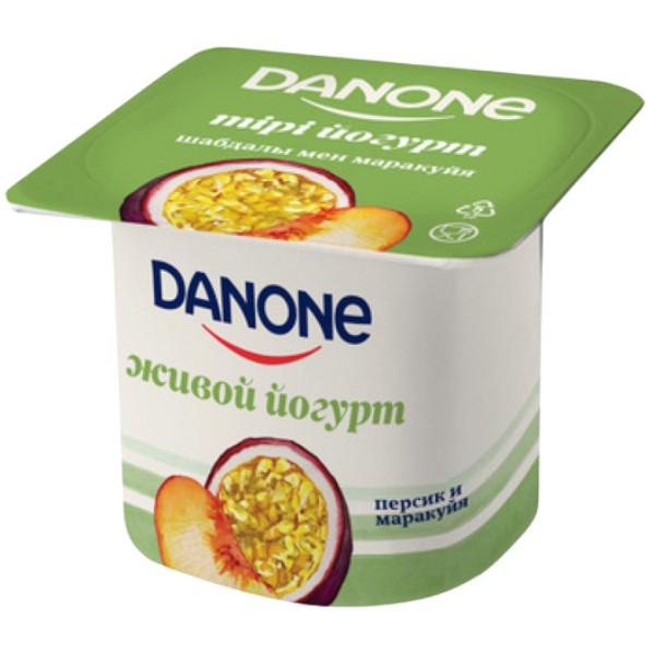 Йогурт "Danone" 2.5% с персиком и маракуйя 120г