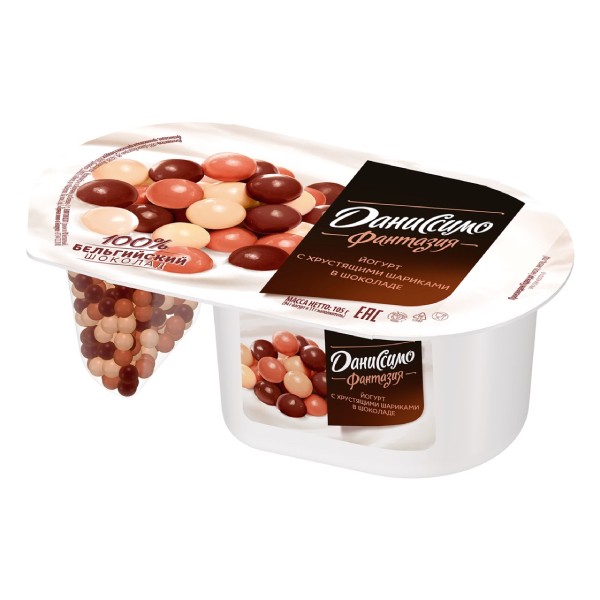 Yogurt "Danissimo Fantasia" with crispy balls 105g