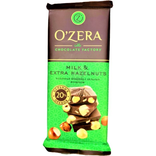 Շոկոլադ «Ozera» կաթնային շոկոլադ ամբողջական պնդուկով 90գ