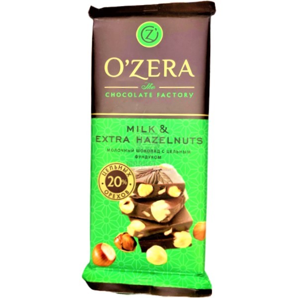 Chocolate "Ozera" milk with whole hazelnuts 90g