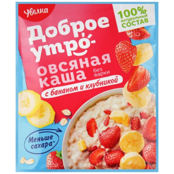 Oatmeal porridge "Uvelka" with banana and strawberry 40g