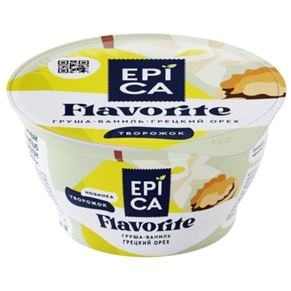 Творожок "Epica" Flavorite груша ваниль грецкий орех 8% 130г