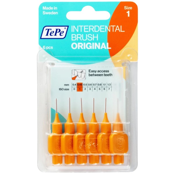Interdental brushes "TePe" Original size 1 0.45mm orange 6pcs