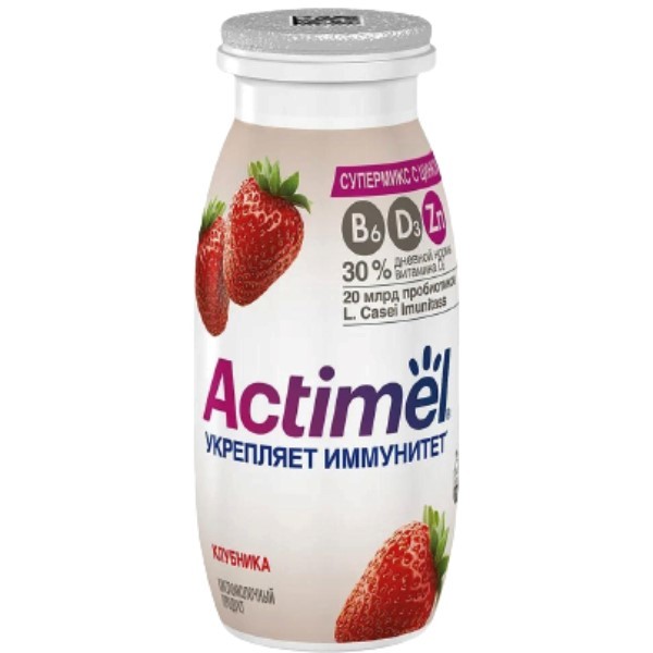 Продукт кисломолочный "Actimel" клубника 1.5% 95г