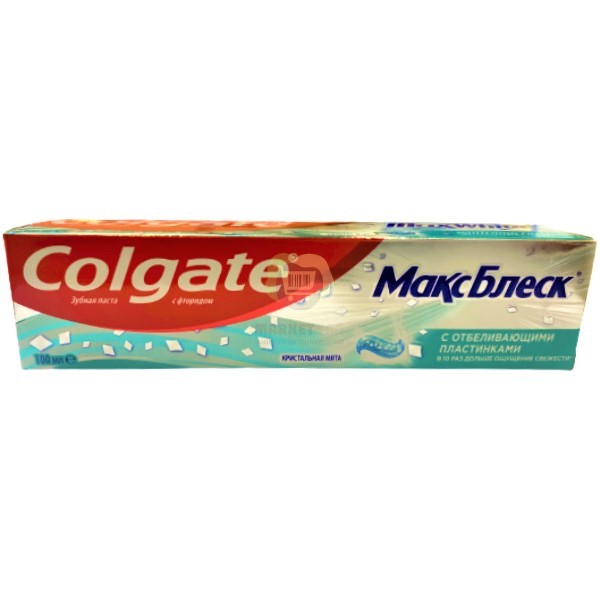 Зубная паста "Colgate" Макс Блеск с отбеливающими пластинками 100мл