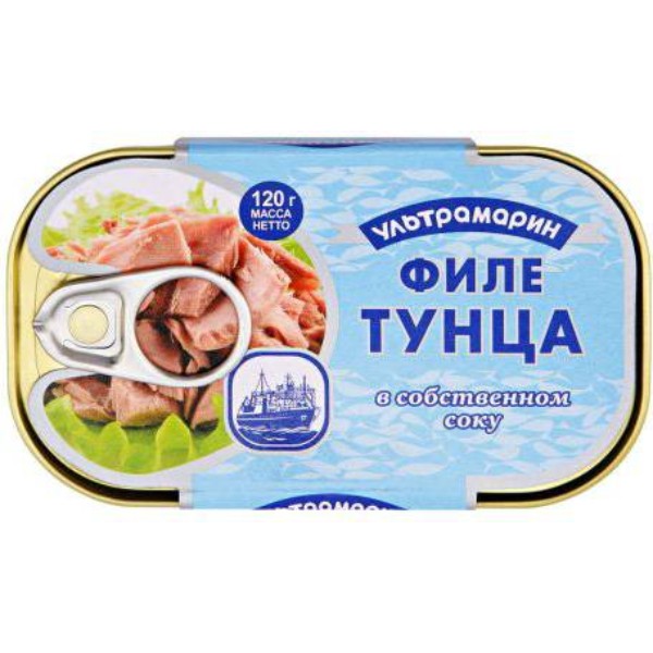 Tuna fillet in own juice "Ultramarine" 120g