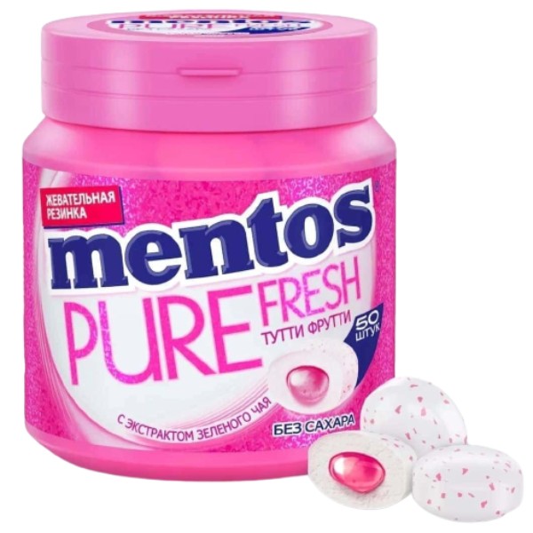 Chewing gum "Mentos" Tutti Frutti with green tea extract 100g
