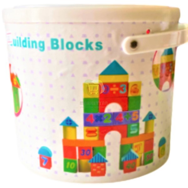Constructor "Marketyan" wooden in a large bucket