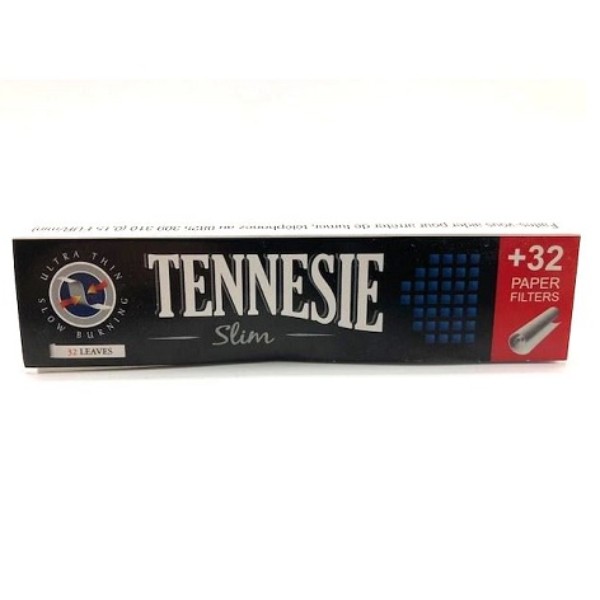 Smoking device "Tennessie Slims" paper for cigarettes black + filter