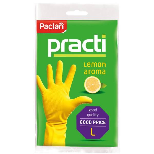 Glove "Palcan Practi" rubber lemon smell L size