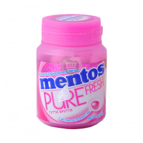 Chewing gum "Mentos" Pure Fresh, Tutti-Frutti 54 gr
