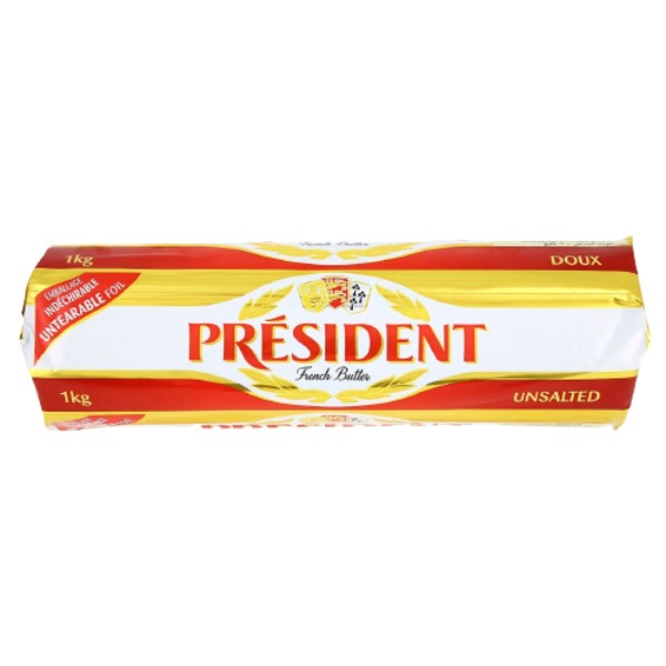 Масло сливочное "President" несоленое 82% 1кг