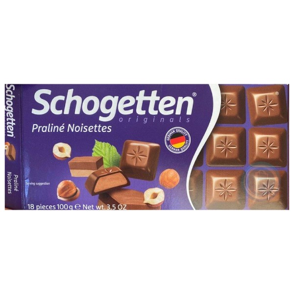 Шоколадная плитка "Schogetten" Praline Noisette 100г