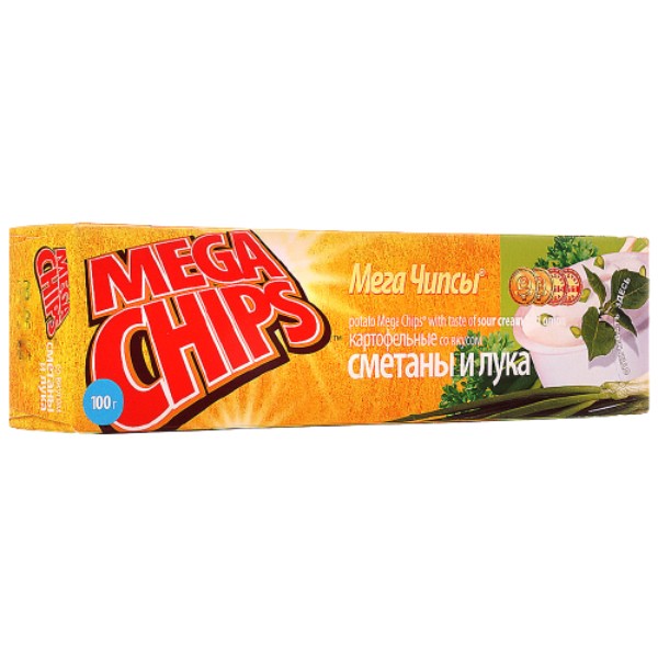 Chips "MegaChips" potato with sour cream and onion flavor 100g
