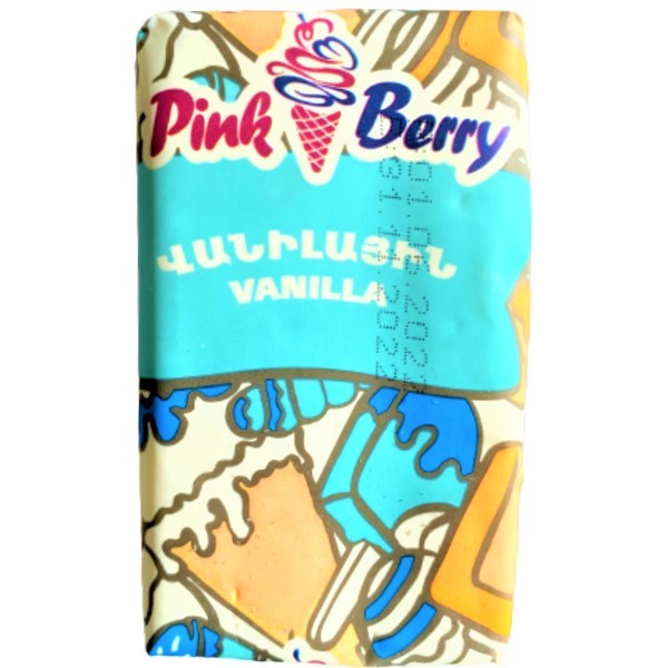 Ice cream "Pink Berry" briquette vanilla 80g