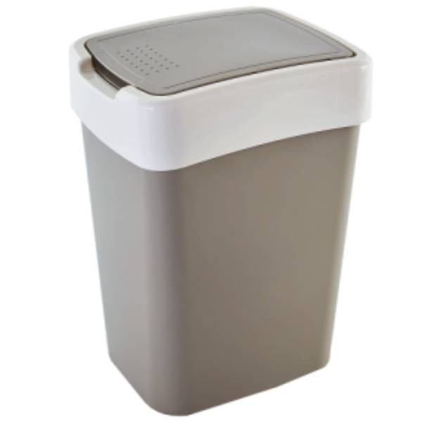 Trash can "Evro" white and cocoa 45l