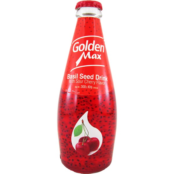 Natural carbonated juice "Golden Max" with cherry flavor and chia seeds 300ml