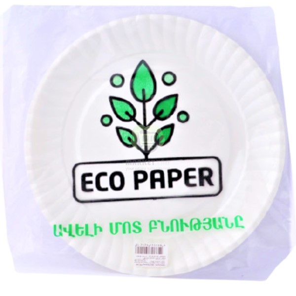 Бумажные тарелки "Eco Paper" одноразовые глубокие 6шт