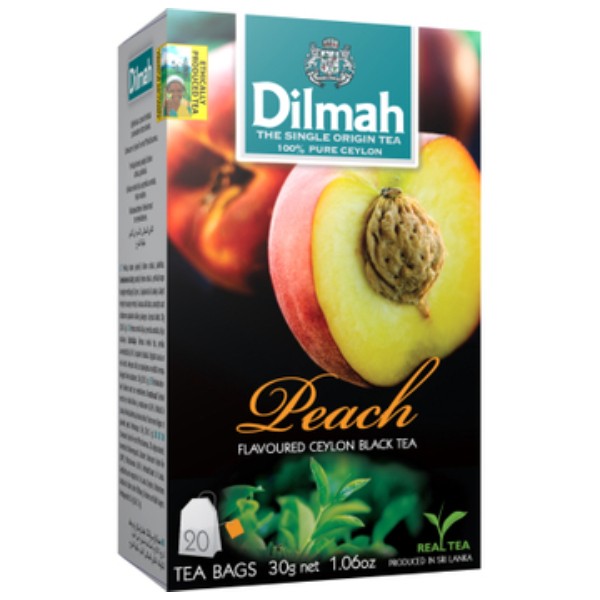 Black tea "Dilmah" peach 20 packets 30g