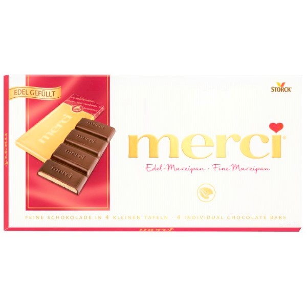 Chocolate bar "Merci" marzipan 112g