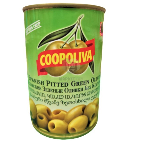 Ձիթապտուղ «Coopoliva» կանաչ առանց կորիզ 405գ