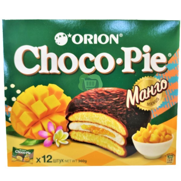 Cookies coated "Orion Choco Pie" mango 12pcs 360g