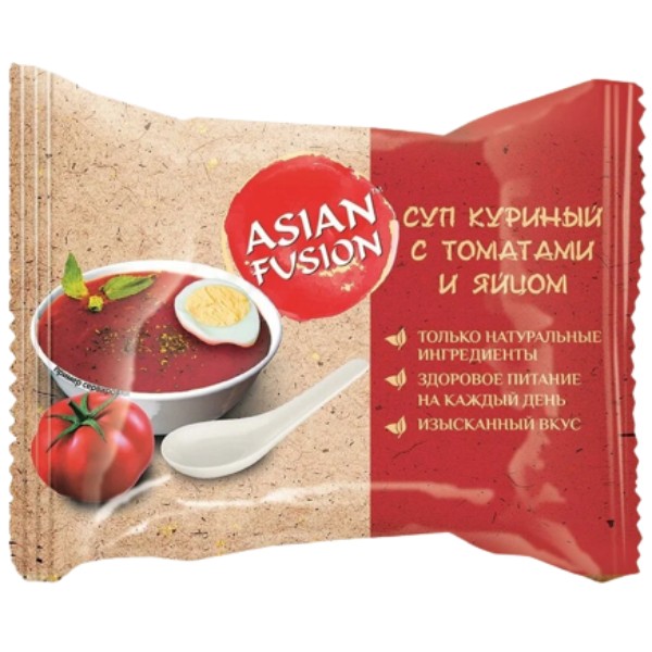 Soup chicken "Asian Fusion" with tomatoes and egg 100g